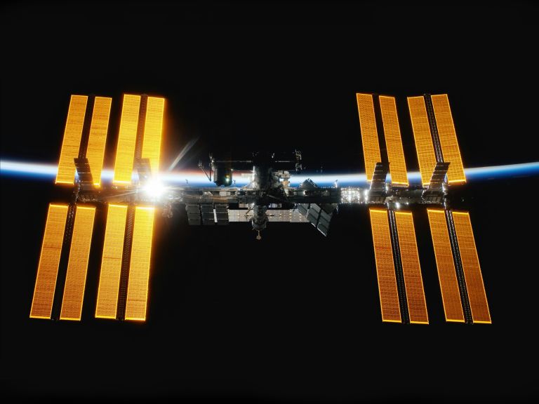The Axiom-4 crew arriving at the International Space Station aboard the SpaceX Dragon spacecraft.